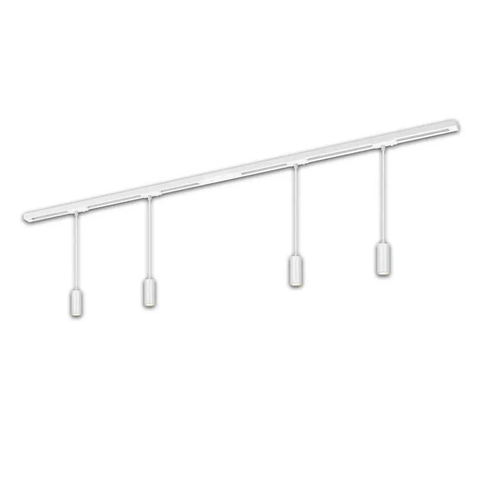 RAIL 230 V skinnesystem, hvid, 4 LED-pendler, længde 1,5 m