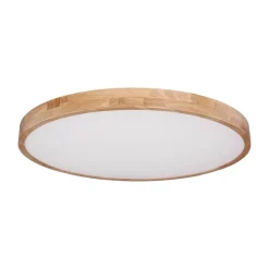 Rainer LED-loftlampe, Ø 80 cm, træ-effekt, metal, CCT