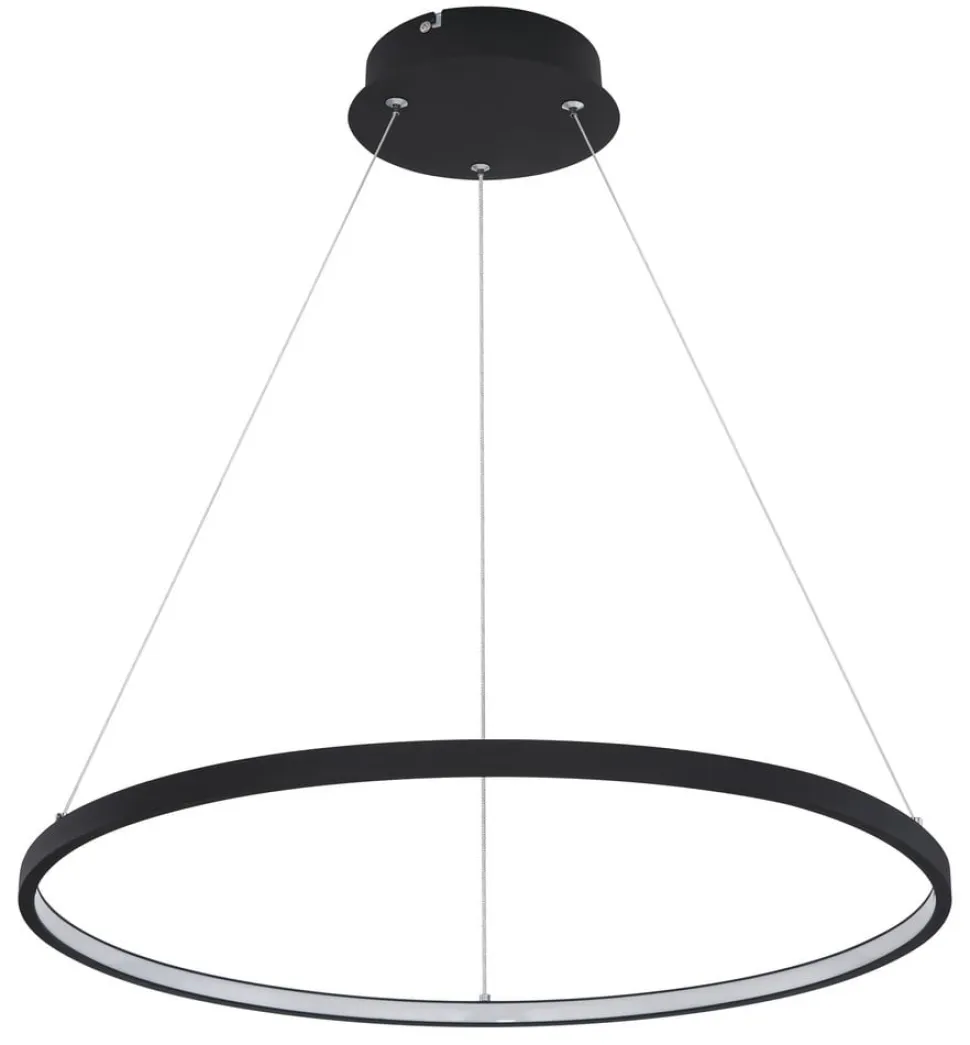 Ralph LED-hængelampe, 1 lyskilde, sort, Ø 60cm