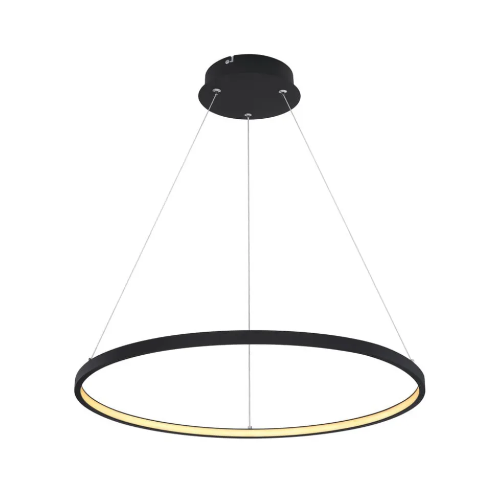 Ralph LED-hængelampe, 1 lyskilde, sort, Ø 60cm