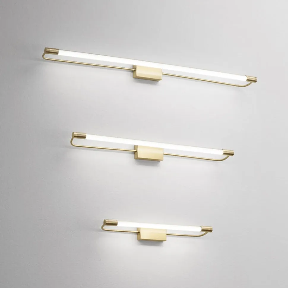 Rapallo LED-væglampe, messing, IP44, 60 cm