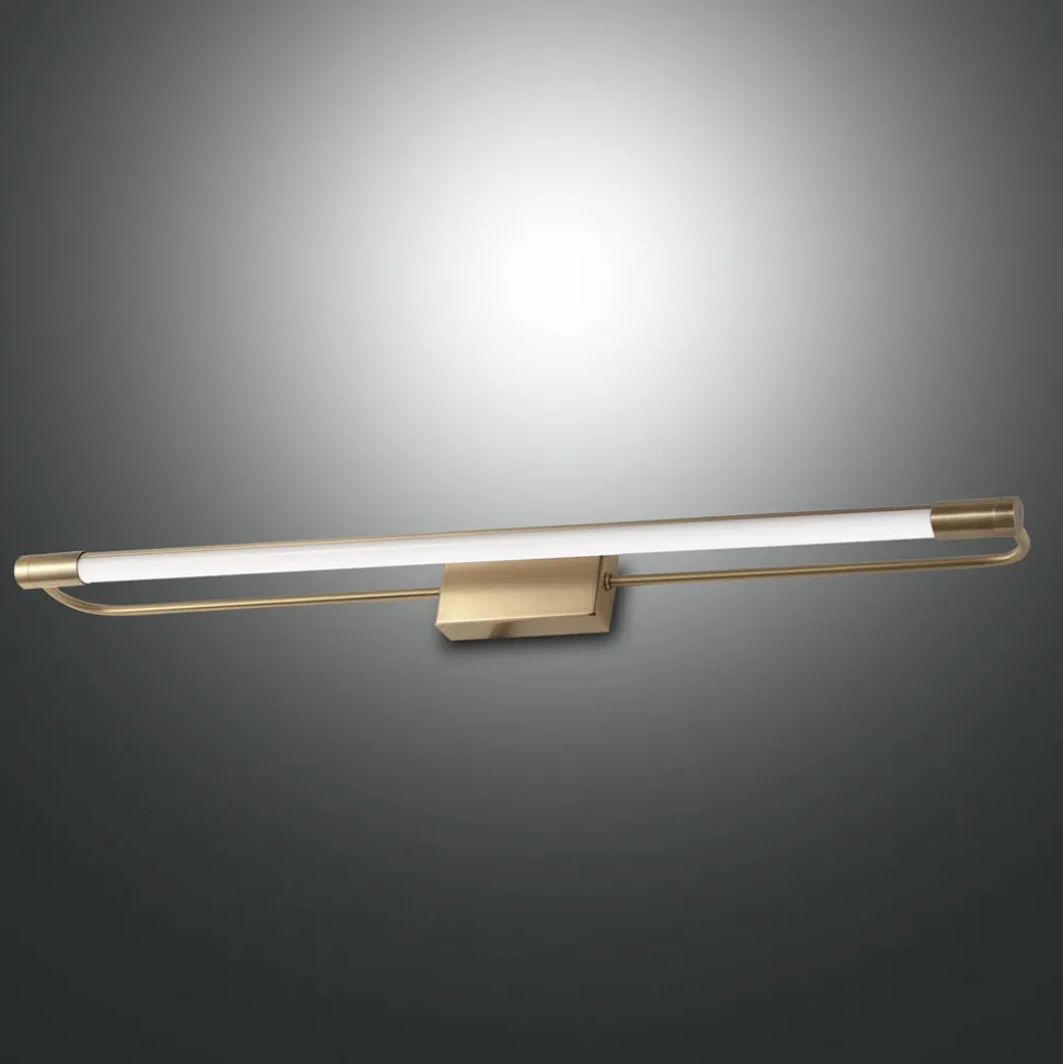 Rapallo LED-væglampe, messing, IP44, 80 cm