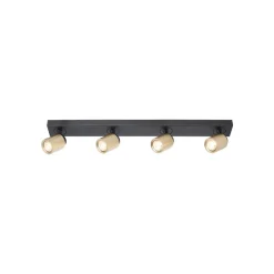 Razza loftspot, sort/guld, længde 82 cm, 4-lys.