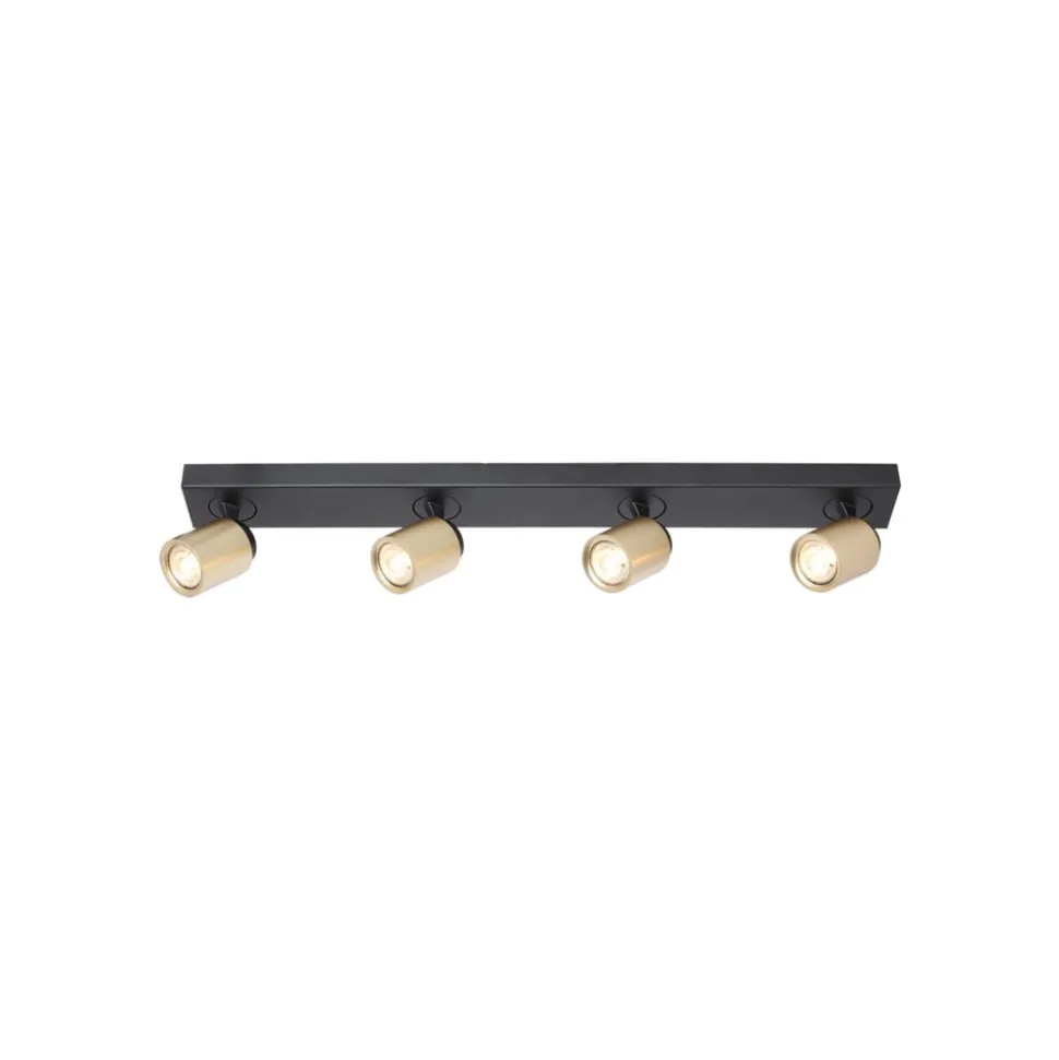 Razza loftspot, sort/guld, længde 82 cm, 4-lys.