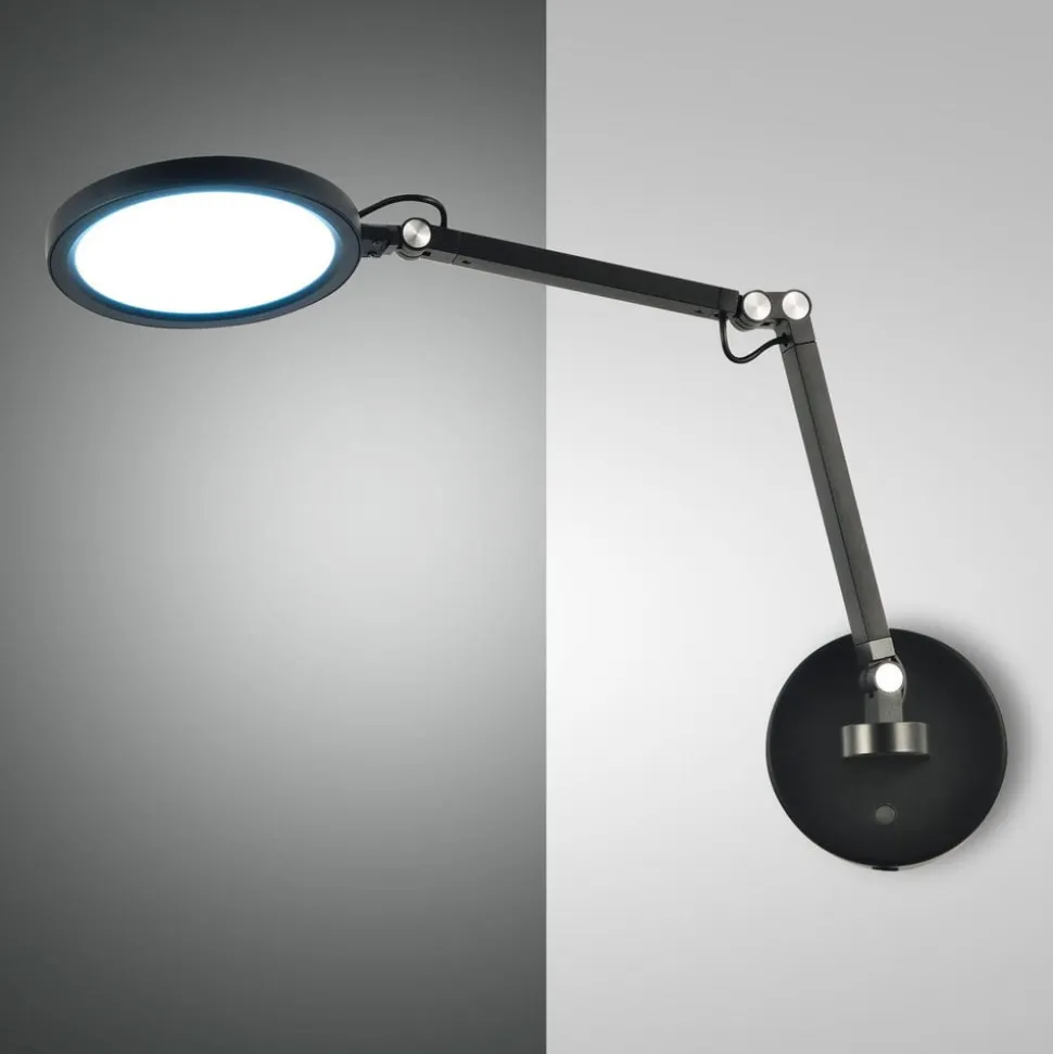 Regina LED-væglampe, sort, CCT, dæmpbar, justerbar