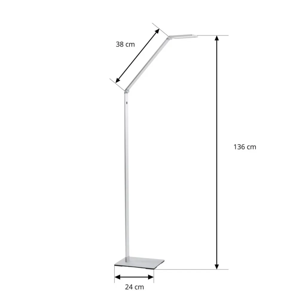 Resi LED-gulvlampe med dæmper, ideel til læsning