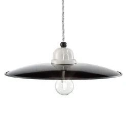 Retro pendellampe C1612 sort og hvid