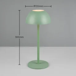 Ricardo LED genopladelig bordlampe, grøn, højde 30 cm, plast