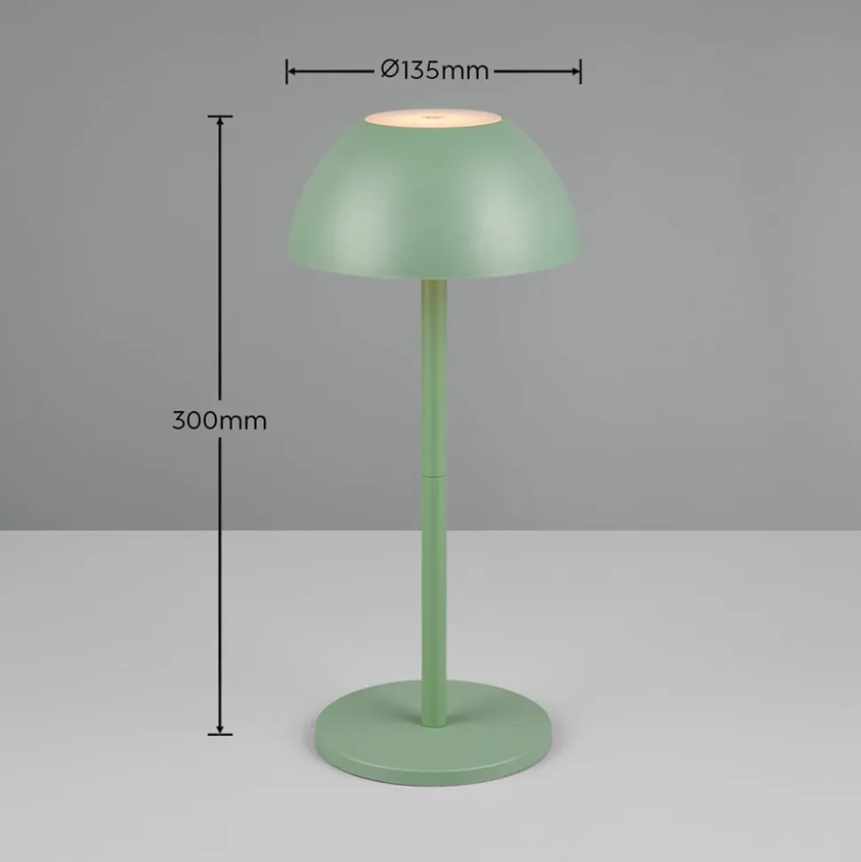 Ricardo LED genopladelig bordlampe, grøn, højde 30 cm, plast