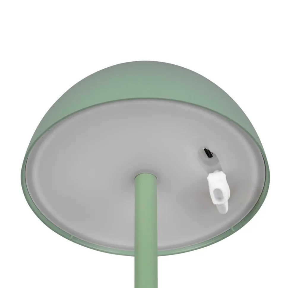 Ricardo LED genopladelig bordlampe, grøn, højde 30 cm, plast
