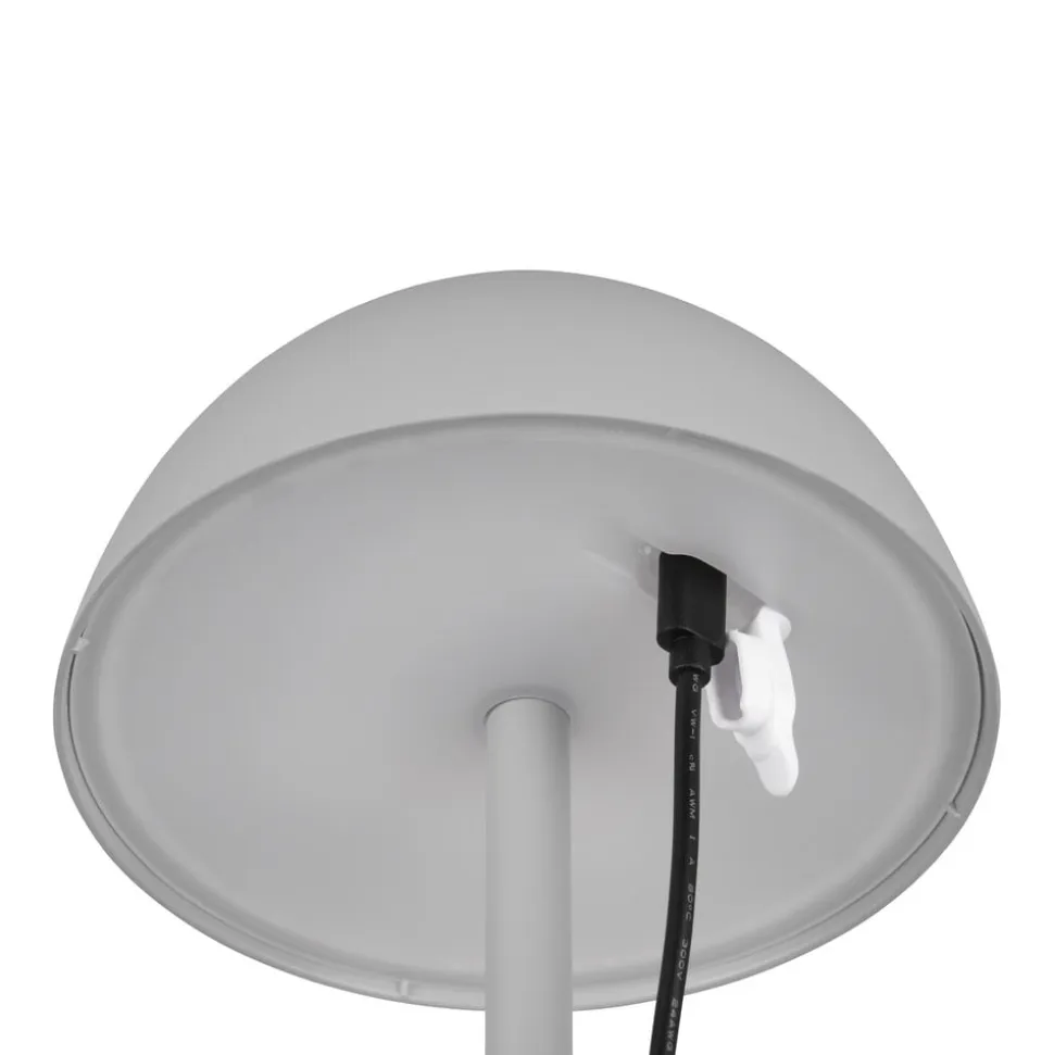 Ricardo LED genopladelig bordlampe, grå, højde 30 cm, plast
