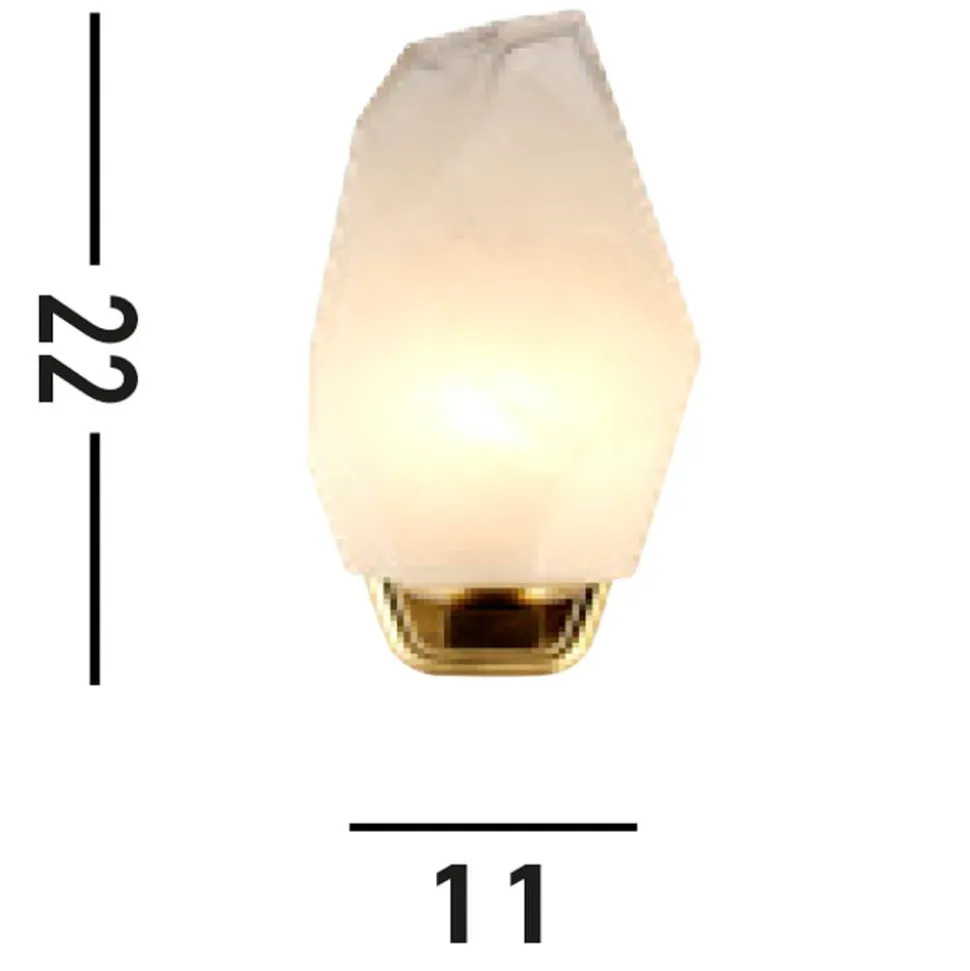 Rocky væglampe, 1 lyskilde, messingfarvet, stål, glas, IP44