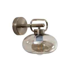 Rolan væglampe, messingfarvet, Ø 19 cm, højde 21 cm, glas