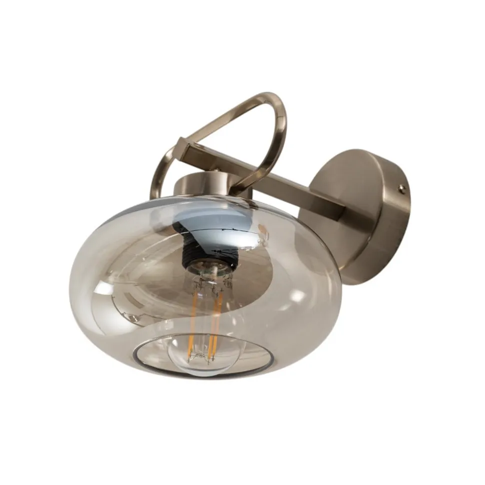 Rolan væglampe, messingfarvet, Ø 19 cm, højde 21 cm, glas