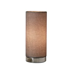 Ronja grå bordlampe med kromfod