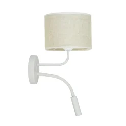 Rulle væglampe, jute, hvid/beige, læselampe