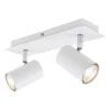 Run loftslampe, drejelig, 2-lys, hvid