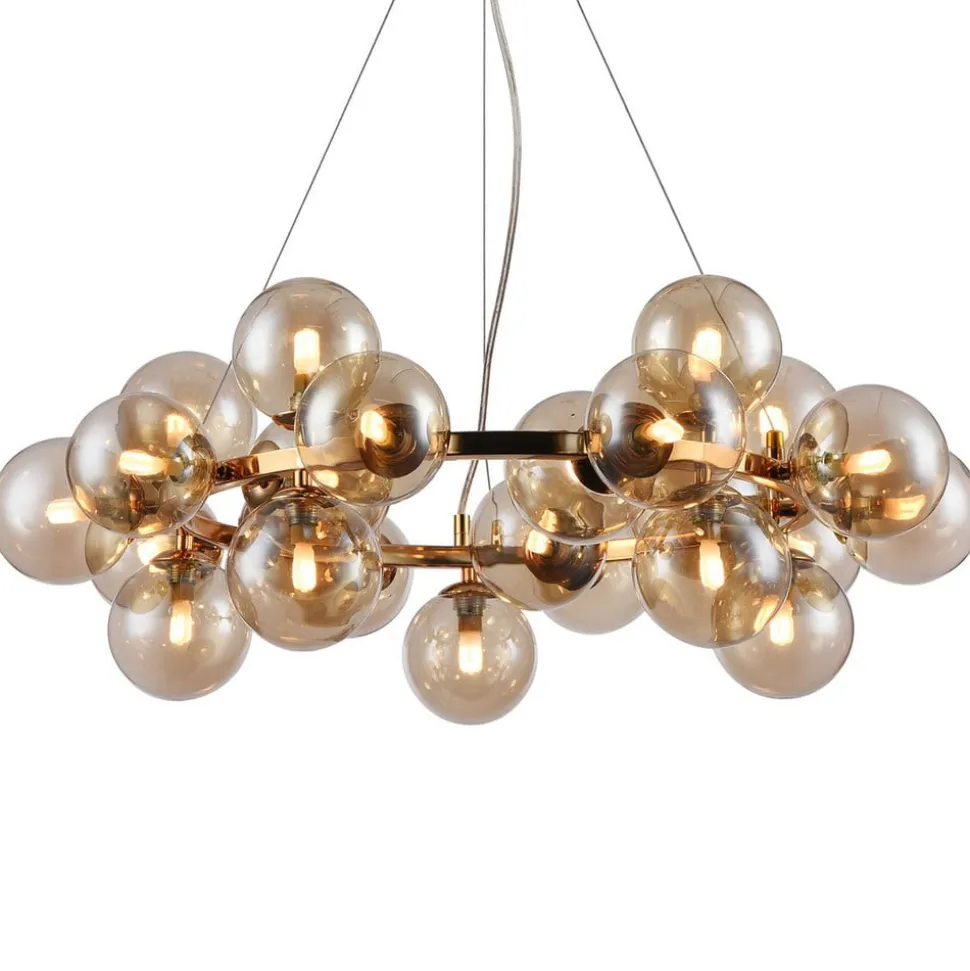 Rund Dallas pendellampe, guld