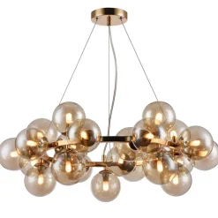 Rund Dallas pendellampe, guld