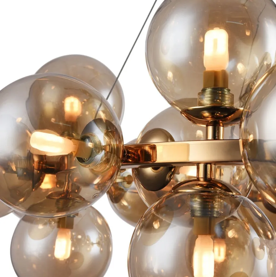 Rund Dallas pendellampe, guld