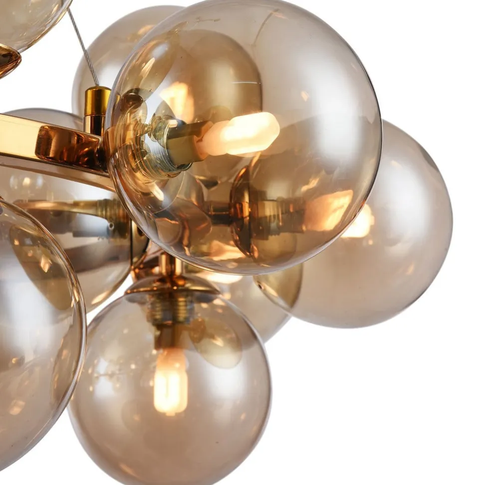 Rund Dallas pendellampe, guld
