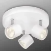 Rund LED loftlampe Star med tre lyskilder, i hvid