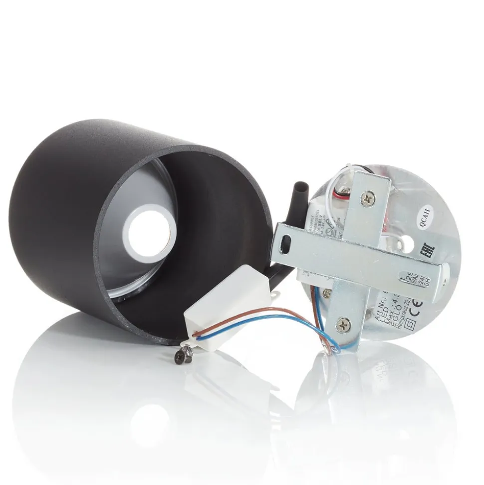 Rund Polasso LED-loftlampe, sort-guld