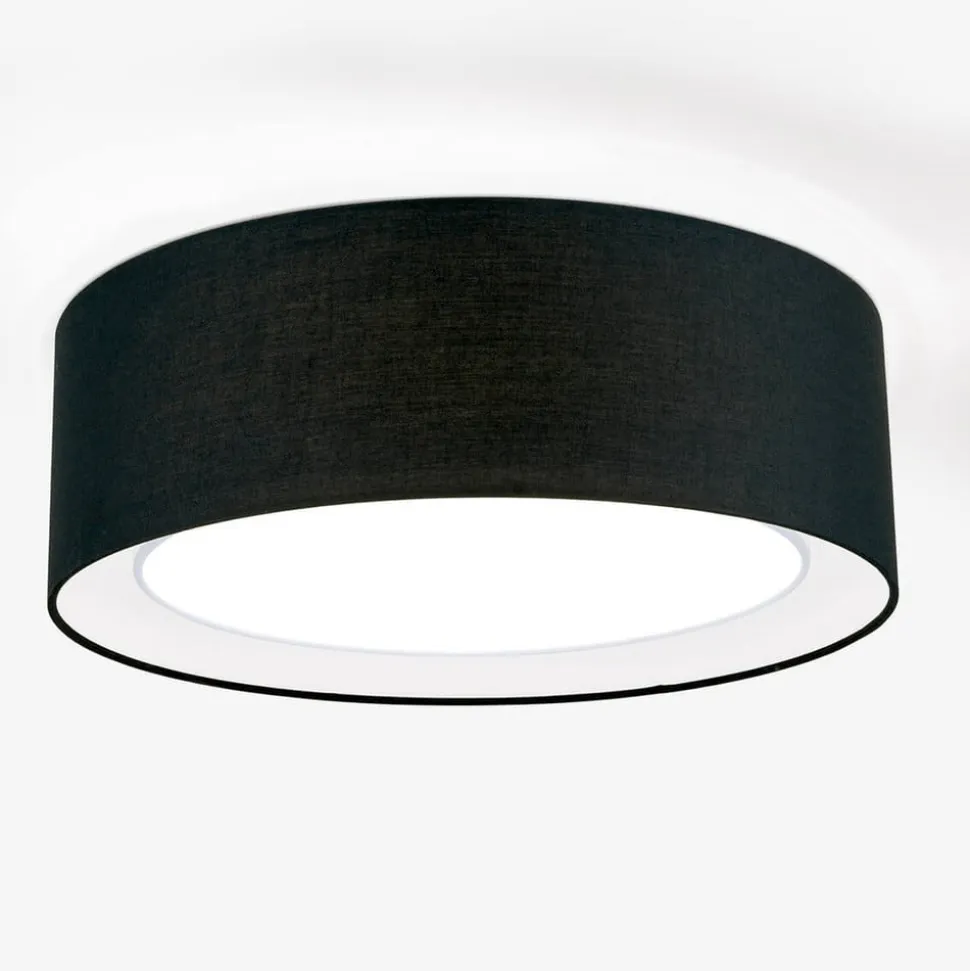 Rund tekstil loftlampe Antoni i sort