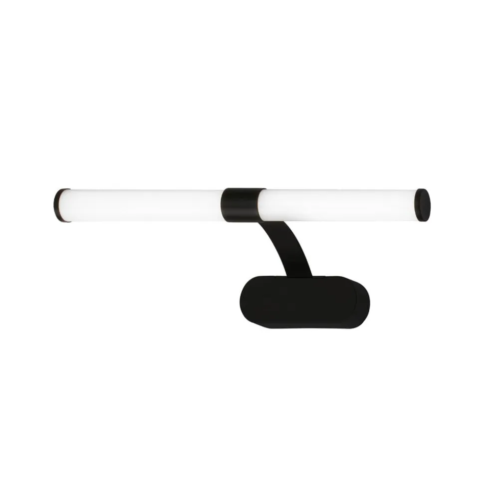 Runt LED-væglampe IP44 arm 4.000 K sort