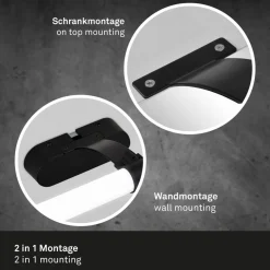 Runt LED-væglampe IP44 arm 4.000 K sort