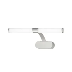 Runt LED-væglampe IP44 arm 4.000 K mat krom