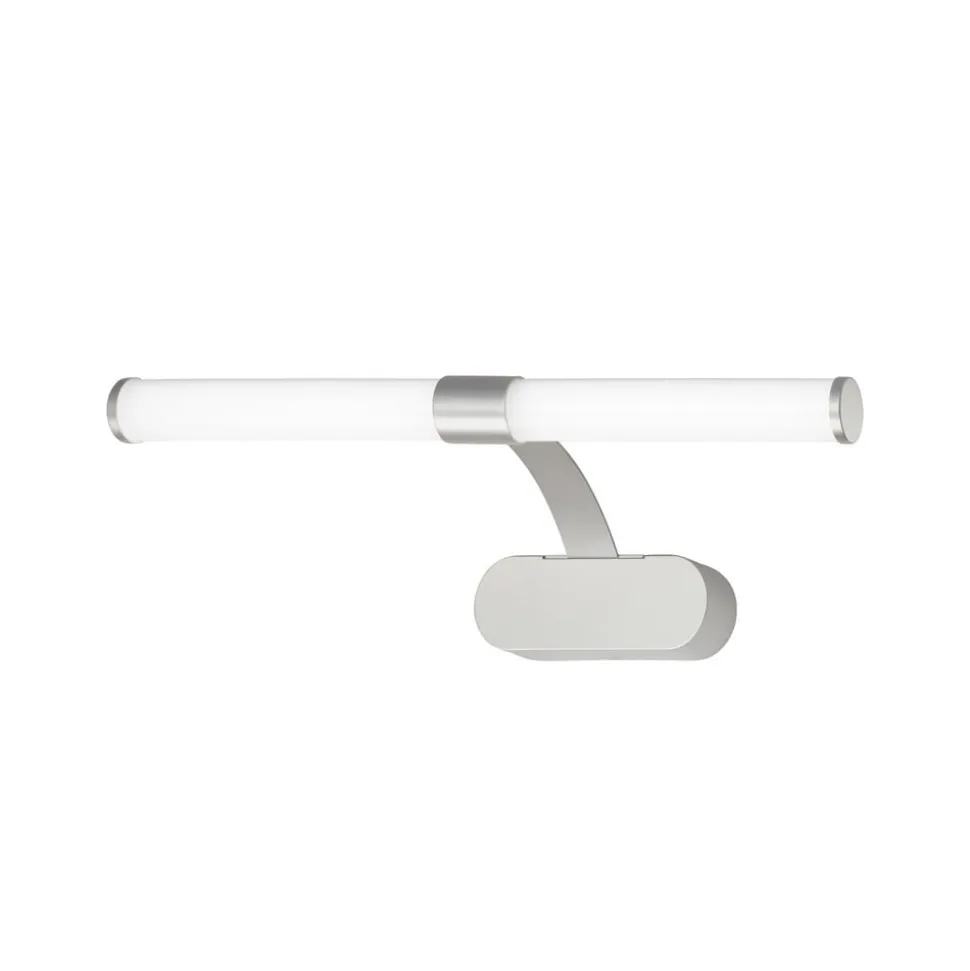Runt LED-væglampe IP44 arm 4.000 K mat krom