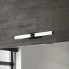Runt LED-væglampe IP44 direkte 4.000 K sort