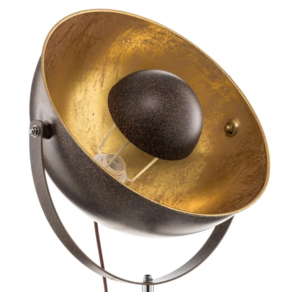 Rustfarvet trebenet gulvlampe Xirena I