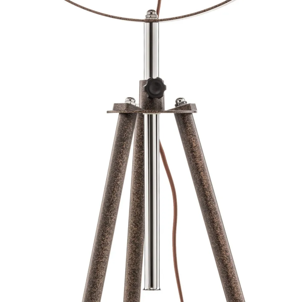 Rustfarvet trebenet gulvlampe Xirena I