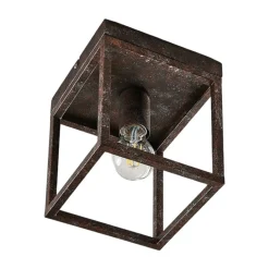 Rustik loftlampe Emin med metalramme