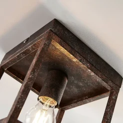 Rustik loftlampe Emin med metalramme
