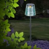 36562S solcelle-lampe med jordspyd, IP44, sølv