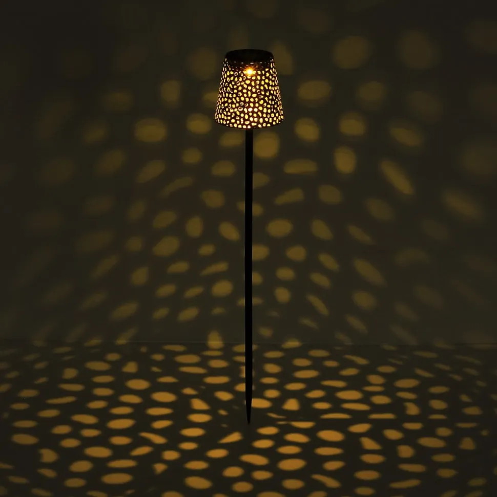 36562S solcelle-lampe med jordspyd, IP44, sølv