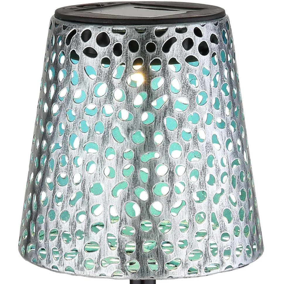 36562S solcelle-lampe med jordspyd, IP44, sølv