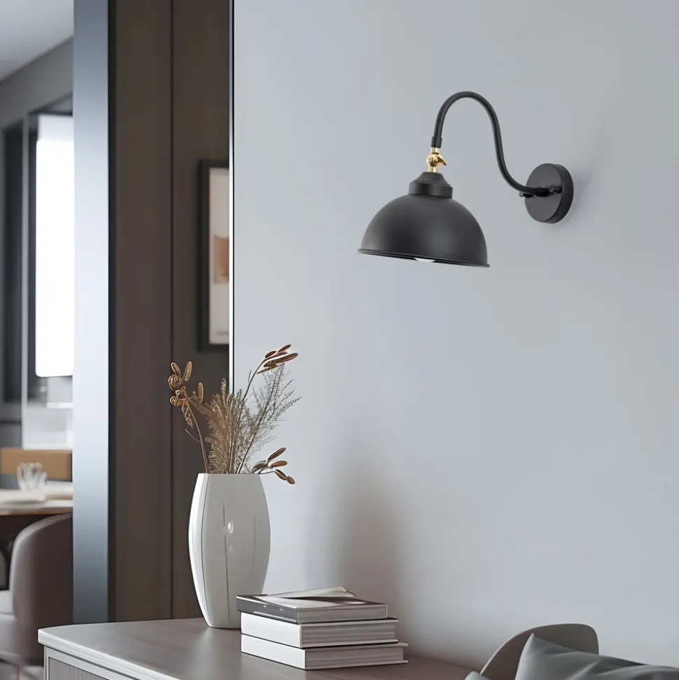 Saglam 3742 væglampe, justerbar, sort