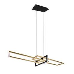 Salinas hængelampe, messingfarvet, metal, 110 cm lang