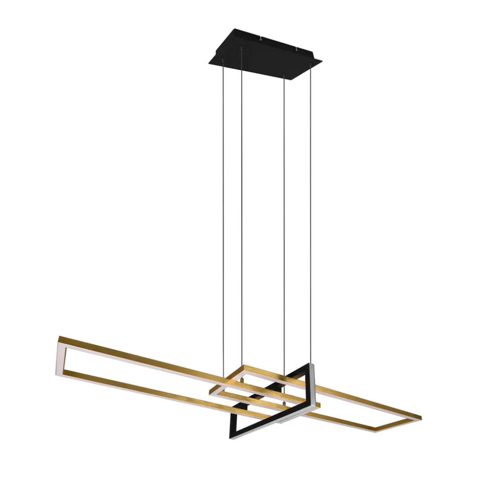 Salinas hængelampe, messingfarvet, metal, 110 cm lang