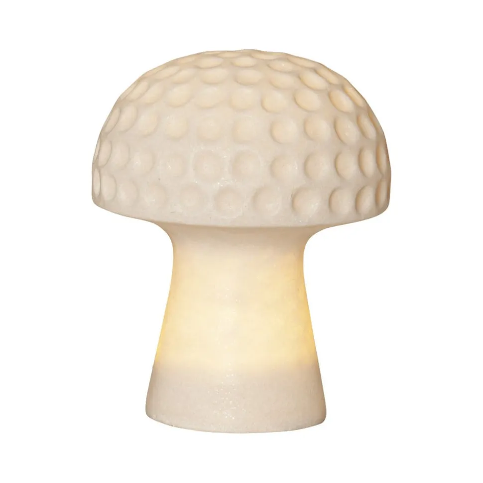 Sandy LED-solcellelampe, 24 cm, hvid, plast, svampeform