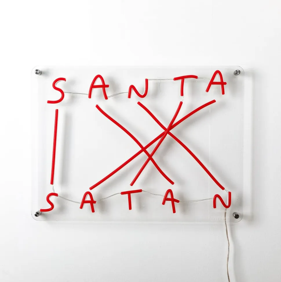 Santa-Satan dekorativ LED-væglampe, rød