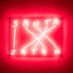 Santa-Satan dekorativ LED-væglampe, rød