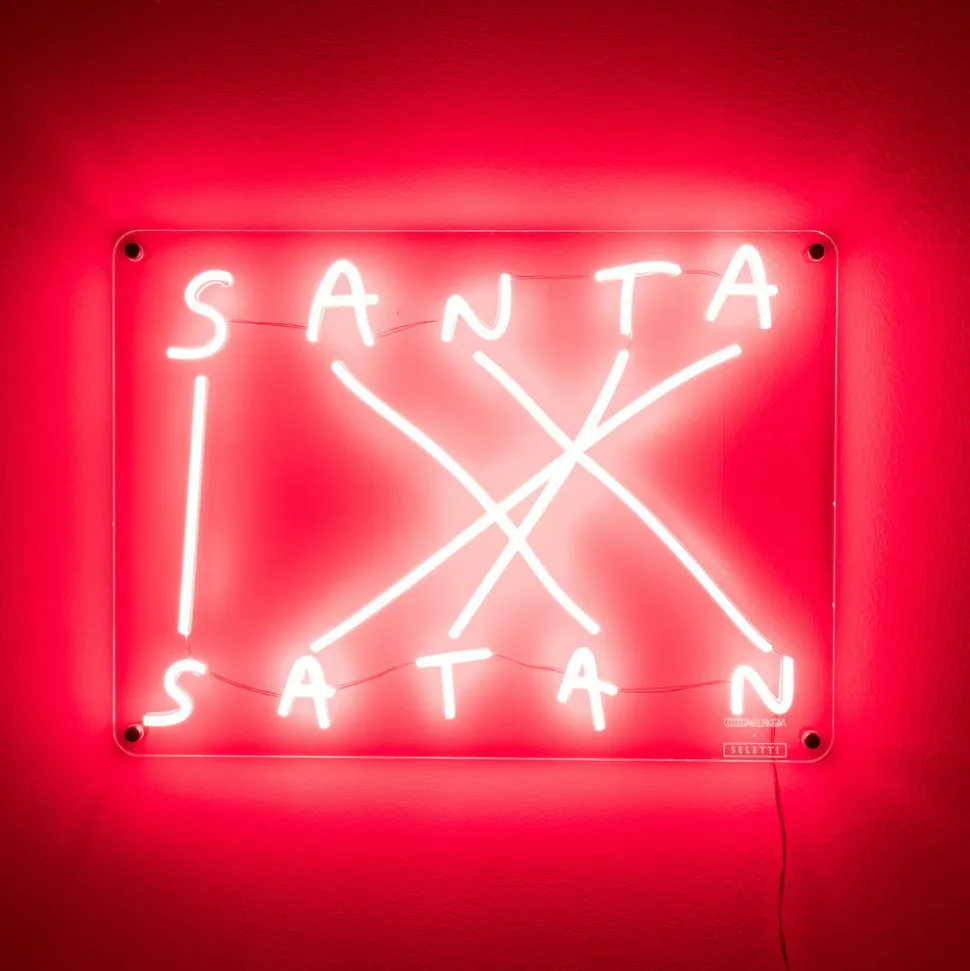 Santa-Satan dekorativ LED-væglampe, rød