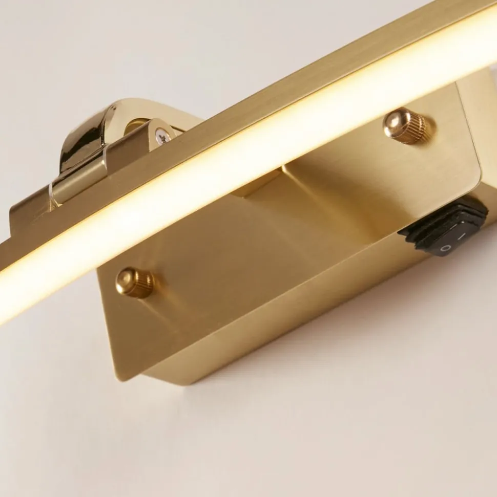 Santorini LED-væglampe, bredde 50 cm, messing, vipbar