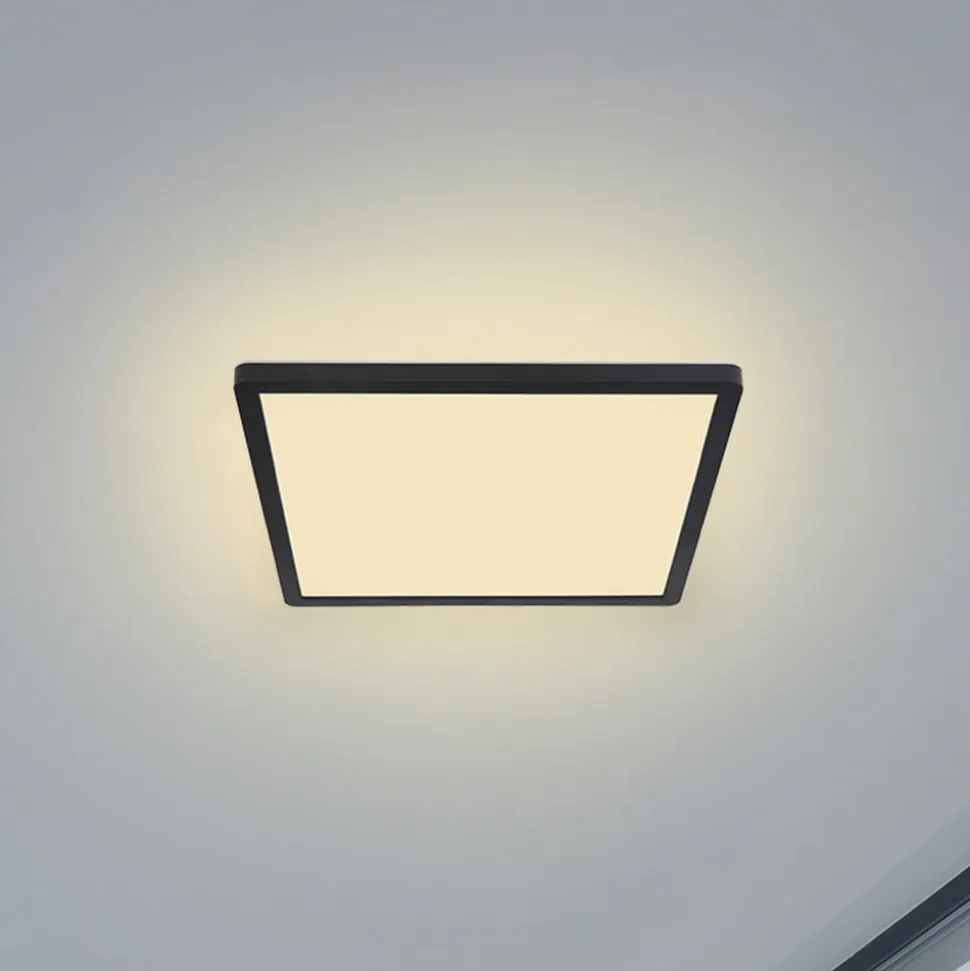 Sapana LED-loftlampe, kantet, kan dæmpes, sort