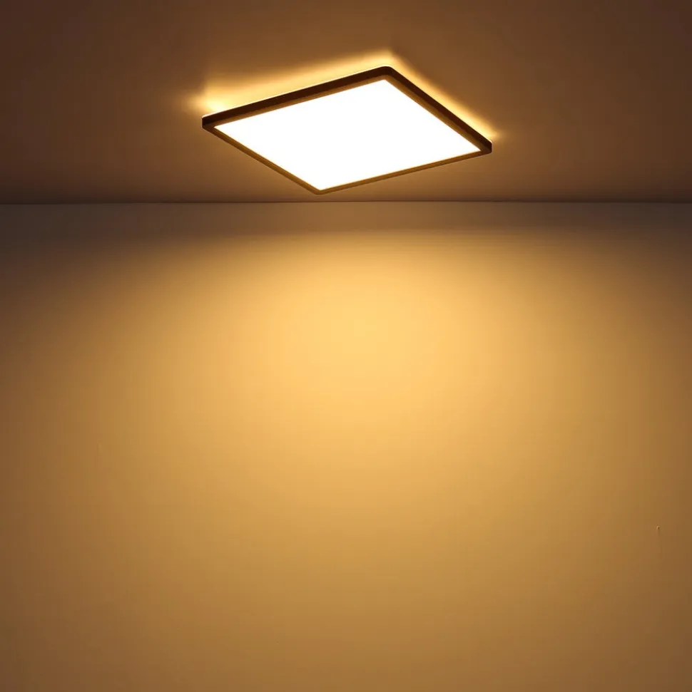 Sapana LED-loftlampe, kantet, kan dæmpes, sort